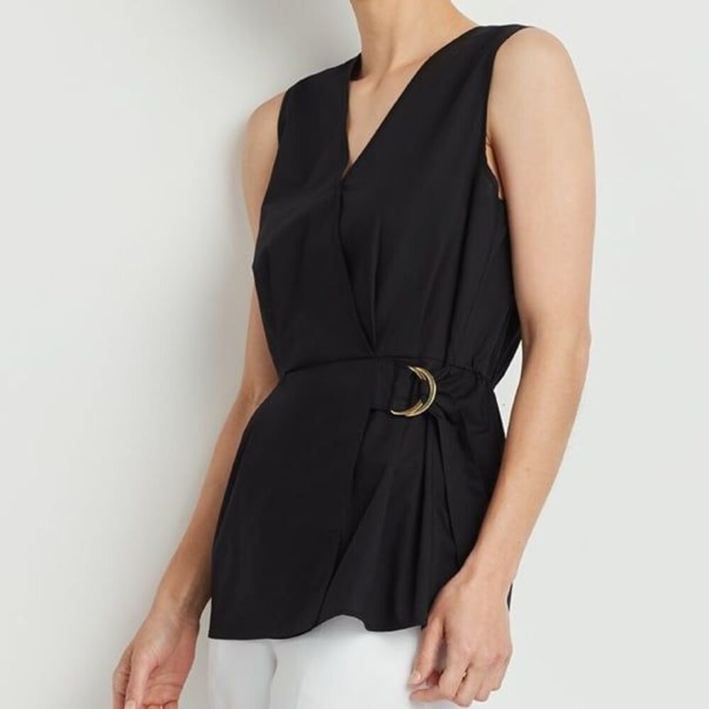 Ellen Tracy Sleeveless Wrap Top